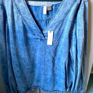 Anthropologie denim top.  Brand new with tags